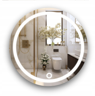 okrúhle LED ZRKADLO FI 90CM SVETLENÝ DOTYKOVÝ SPÍNAČ