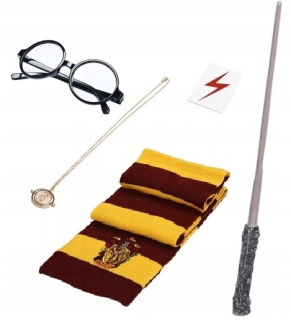 Detský unisex kostým - Prútik LED zvukový šál okuliare náhrdelník maskovaný Harry Potter