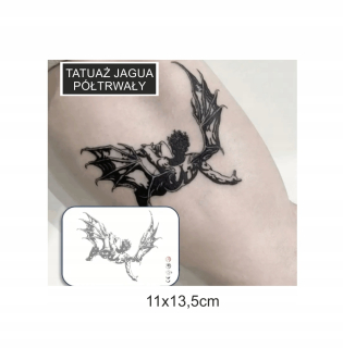 Realistické semi-permanentné tetovanie (Jagua) padlý anjel