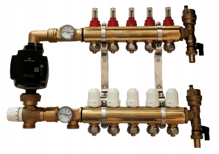 Rozdeľovač podlahového vykurovania 7 s GRUNDFOS PUMP GROUP pre podlahové vykurovanie