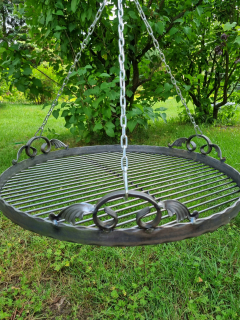 60 cm kovaný ozdobný okrúhly grilovací rošt ručne kovaný rošt 60 cm POĽSKO