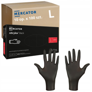 NITRILové rukavice čierne MERCATOR NITRYLEX AQL 1,5 r.