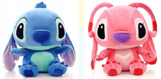 SET 2x STICH+ ANJEL PLYŠOVÁ HRAČKA PLYŠOVÁ HRAČKA POSTEĽNÉHO MEDVÍDCA POSTAVKA 25cm