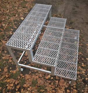Exteriérové schody - Vonkajšie kovové schody 3 stupne 100x28 cm