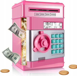 Pokladnička pre deti - BEZPEČNÁ KRABIČKA NA MINCE BANKOVKY ATM PIN