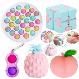 FIDGET TOY PUSH BUBBLE JEDNODUCHÁ DIMPLE SET 5 KS