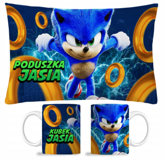 SET HRNČEK + SONICKÝ VANKÚŠ + DARČEK NA MENO N5