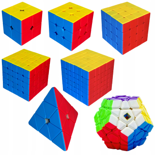 SADA kociek 2x2 + 3x3 + 4x4 + 5x5 + 6x6 + Megaminx + Pyramída ORIGINÁL