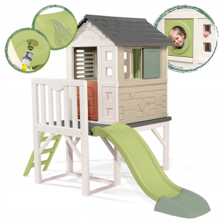 SMOBY LIFE ZÁHRADNÝ DOMČEK NA KOLÍCH PRE DETI SO šmykľavkou A VERANDOU 2+