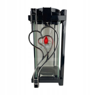 Sviečka SOLAR Grave Large Black Shrine Heart Heavy Lantern 30cm