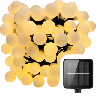 SOLAR GARLAND SOLÁRNE LAMPY 50 LED 7M ZÁHRADNÉ SOLÁRNE DLHÉ SV.