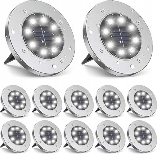 MAXSELL vstavaná solárna lampa strieborná 13 cm 12 ks.