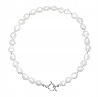 STRIEBORNÝ NÁHRDELNÍK CHOKER -925- PRÍRODNÉ PERLY