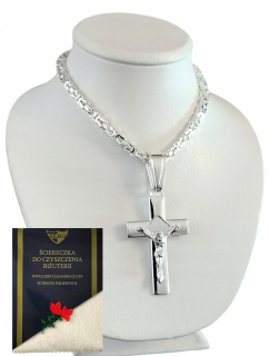 STRIEBORNÁ REŤAZ ROYAL WEAVE S CROSS-925