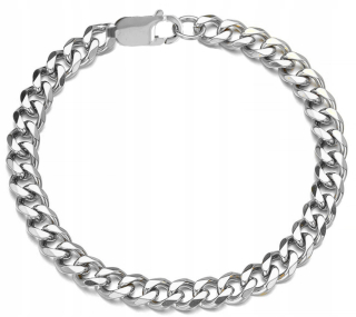 PÁNSKY NÁRAMOK STRIEBORNÝ, 316L CHIRURGICKÁ OCEL 8 MM 23 CM