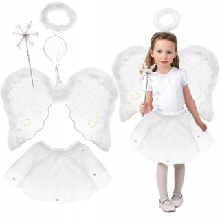 Dievčenský kostým - Anjelský outfit Aureola z Jasełka 4el Set