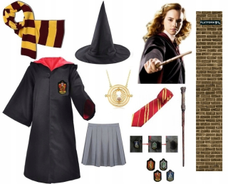 Dievčenský kostým - Hermiona Harry Potter kostým sada 12 prvkov 5-6L