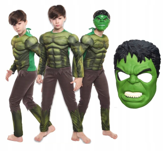 Chlapčenský kostým - Hulk Halk Outfit 1 kusová maska svaly 98/110