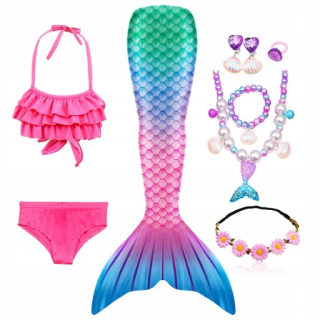 Dievčenský kostým - Plavky Bikini Tail Mermaid Ariel Sirenka