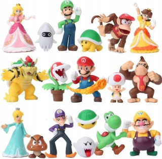 Rozprávková figúrka - Figuríny Super Mario Bros Luigi Set Sit 18ks