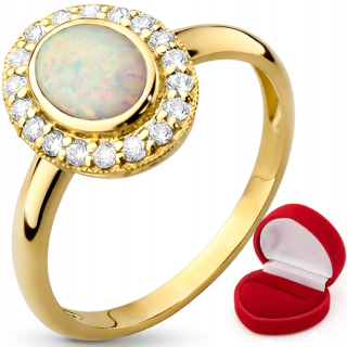 SWAROVSKI Zlatý prsteň s OPÁLOM, pr.333
