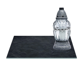 Podložka pod sviečky na hrob - Sklenená základňa pre sviečky 30x20cm rock 74a