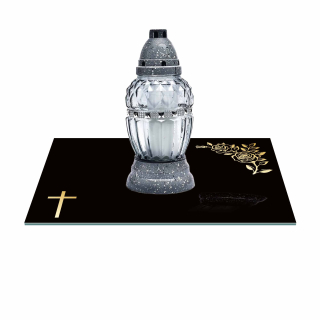 Podložka pod sviečky na hrob - Figurína Maria Mary viedla modrá osvetlená
