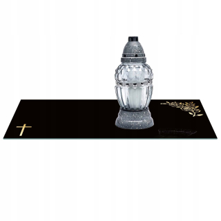 Podložka pod sviečky na hrob - Sklenený stojan pre sviečky 60x20cm 489c