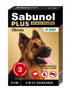 Sabunol Plus obojok proti kliešťom a blchám pre psov 75cm