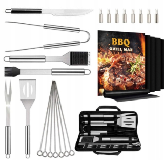 PRÍSLUŠENSTVO NA GRIL SADA NÁRADIA 21 EL XXL KUFRE NÁRADIE NÁRADIE BBQ