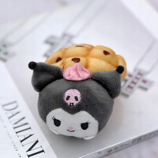 Prívesok na kľúče pre plyšovú bábiku Sanrio Bread Series Hello Kitty Kuromi Cinnamoroll My M