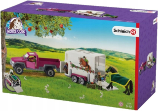 Rozprávková figúrka - Schleich 42346 Pick Up s prívesom na kone