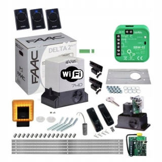FAAC DELTA 2 set 740 do 500 kg + XLED lampa + 5M pásik + WIFI SUPLA