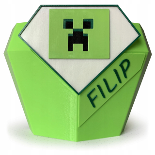 Pokladnička pre deti - Darček prasiatko MINECRAFT s menom