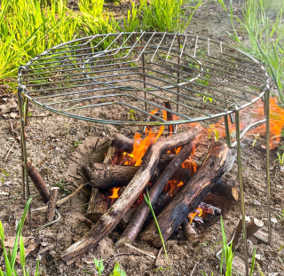Mriežka gril hrniec na oheň bushcraft prežitie