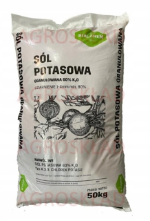 Draselná soľ 60% K, hnojivo na báze draselnej soli, 50KG vrece