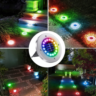 Solárna lampa, strieborná, 9 cm, 4 ks.