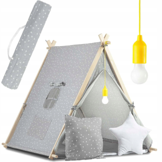 TIPI stan pre deti HOUSE Vankúše LED LAMP PREMIUM Bavlna Nukido