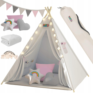Detský stan Tipi Ružový 120x120x160cm Vankúše Mat