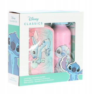 Detská fľaša na vodu Euroswan Lilo and Stitch a obedová súprava 500 ml