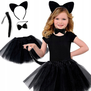Dievčenský kostým - Black Cat Costume Mashiness Cat 4el Tulle