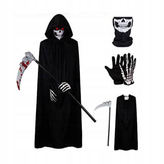 Sada pre Halloween - Halloween Kostuch Death Outfit Set 4 ks