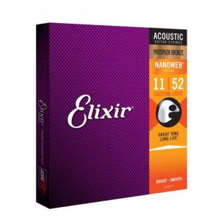 Struny Elixir NanoWeb Phosphor Bronze 11-52 16027