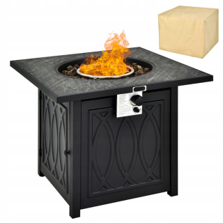 Plynový krbový stôl 14,65kW na terasu záhradný balkón 81,5 x 81,5 x 63 cm