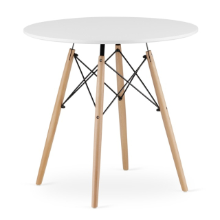 Stôl ModernHome 51997090 okrúhly 80 x 80 x 75,5 cm biely