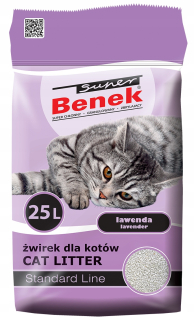 Podstielka pre mačky Super Benek Lawenda 25L Purple + E-KNIHA
