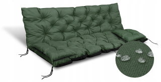 Súprava záhradného vankúša 180x60x50 cm na hojdaciu lavičku vodotesná zelená