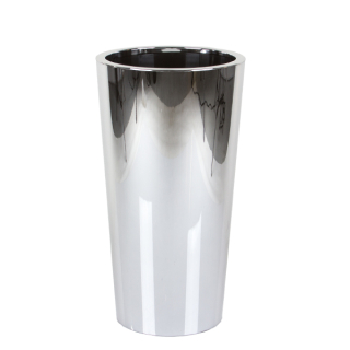 Euro3plast kvetináč 33 cm x 33 x 61 cm priemer 33 cm plastový chróm, odtiene sivej a striebornej
