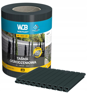 Tienace, krycie pásy na plot - WDB BASIC 19X35 Anthracite Graphite Flot Tape