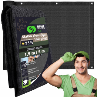 Poťah, mat 150 x 500 cm látka + KLIPY MONTÁŽNE ÚCHYTKY NA TIENIACI SIEŤ TIENIACA SIEŤ 50 ks ANTRACIT